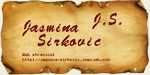 Jasmina Sirković vizit kartica